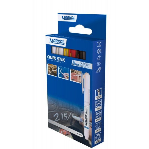 QUIK STIK MINI MARKER RETAIL PACK (2 BLANCO 1 AMARILLO 1 ROJO 1 NEGRO)