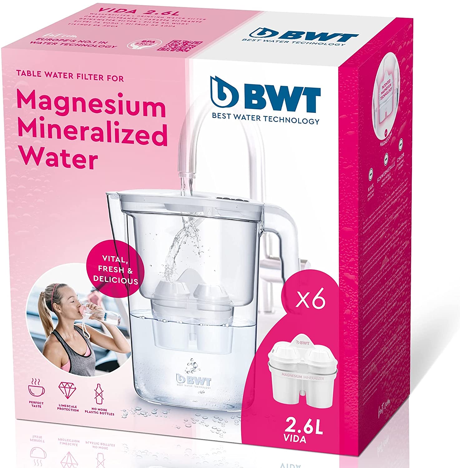 BWT - BWT Vida Manual – Jarra filtradora de agua con magnesio +