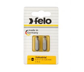 Felo Blister 2 puntas atornillador planas Industry C6,3x25mm.