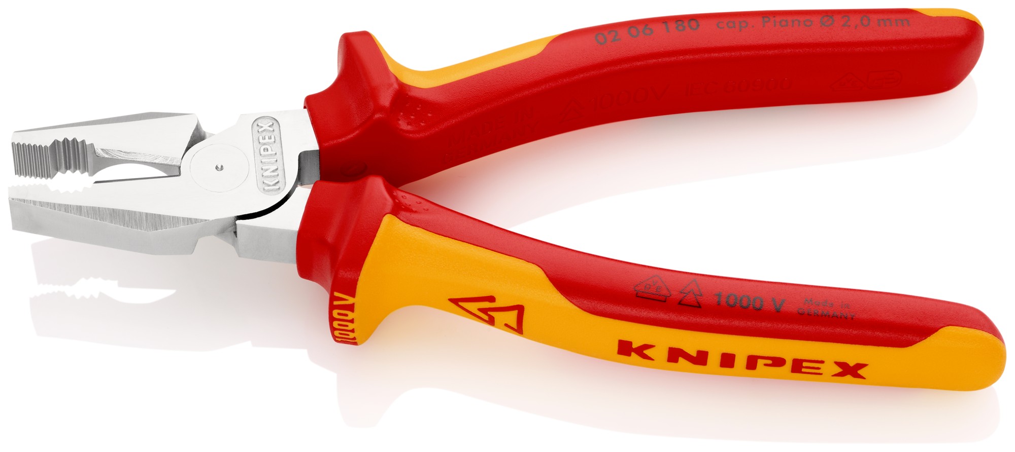 Knipex Alicate universal de fuerza con mangos bicomponentes aislados 180 mm