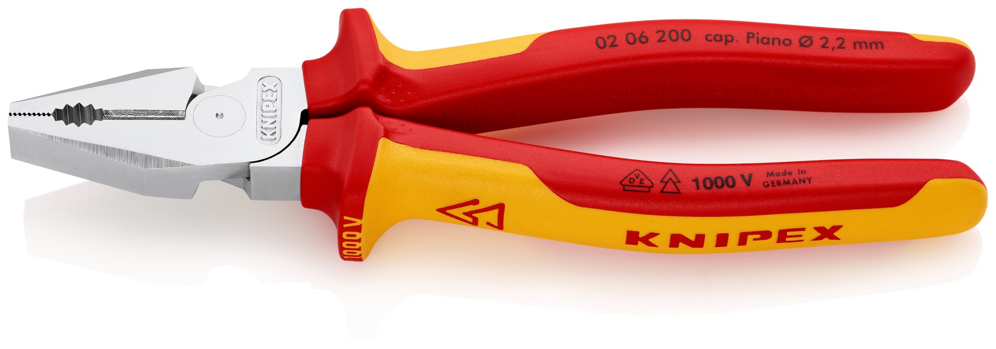 Knipex Alicate universal de fuerza con mangos bicomponentes aislados 200 mm