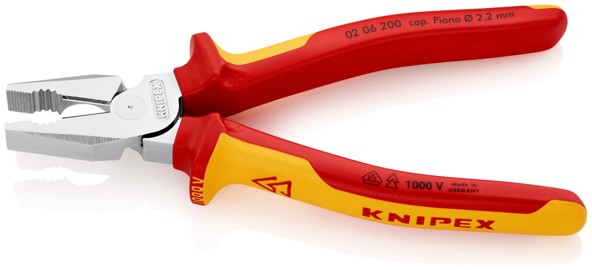 Knipex Alicate universal de fuerza con mangos bicomponentes aislados 200 mm