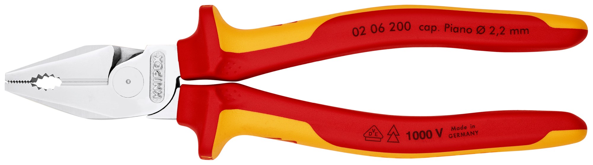 Knipex Alicate universal de fuerza con mangos bicomponentes aislados 200 mm