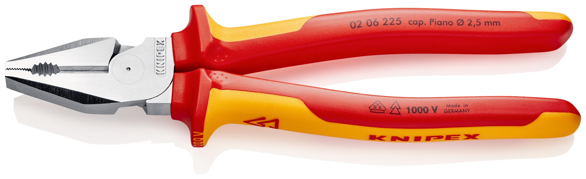 Knipex Alicate universal de fuerza con mangos bicomponentes aislados 225 mm