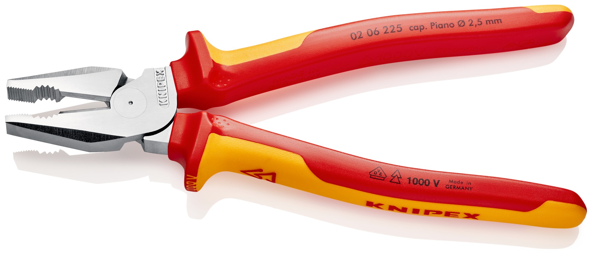 Knipex Alicate universal de fuerza con mangos bicomponentes aislados 225 mm