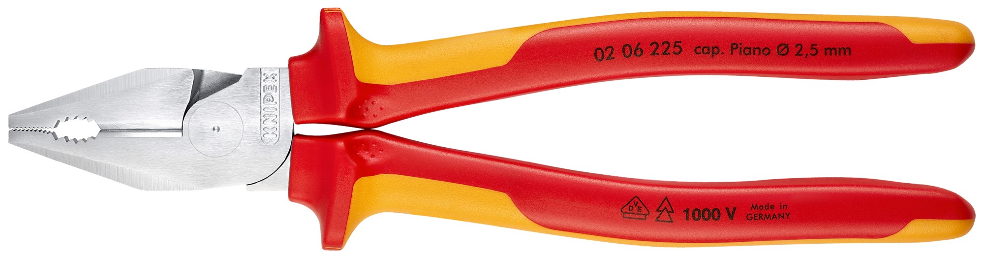 Knipex Alicate universal de fuerza con mangos bicomponentes aislados 225 mm