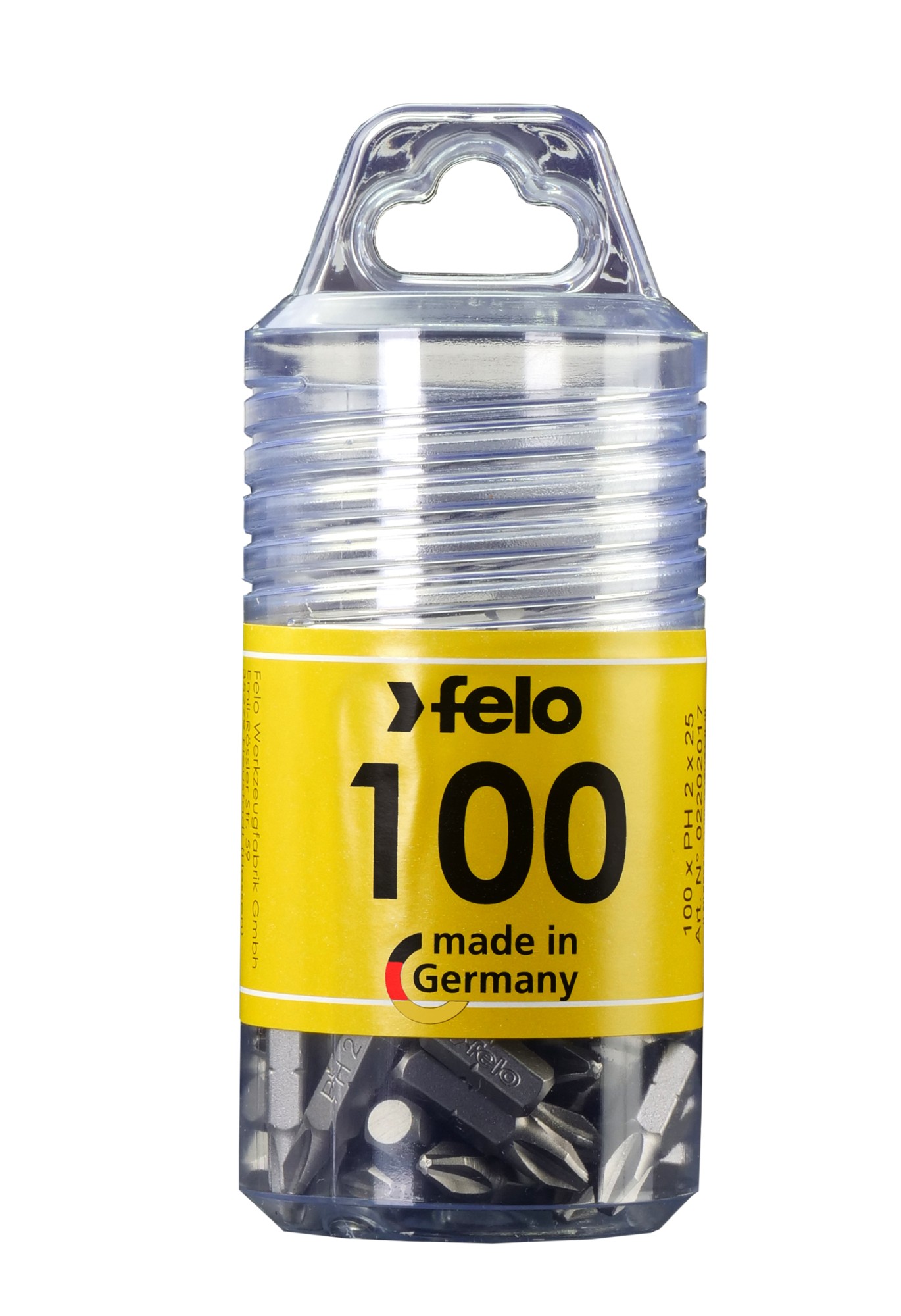 Felo Punta atornillador Phillips (PH) Industry C6,3x25 mm. PH 2 100pcs-Pack