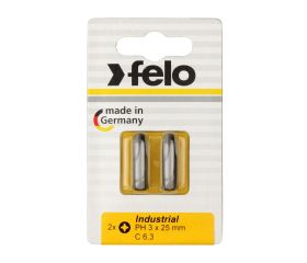 Felo Blister 2 puntas atornillador Phillips (PH) Industry C6,3x25mm.