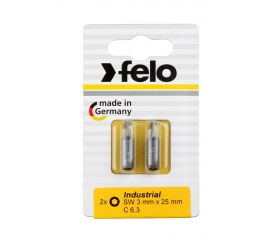 Felo Blister 2 puntas atornillador hexagonales Industry C6,3x25mm.