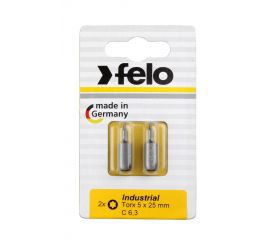Felo Blister 2 puntas atornillador Torx Industry C6,3x25mm.