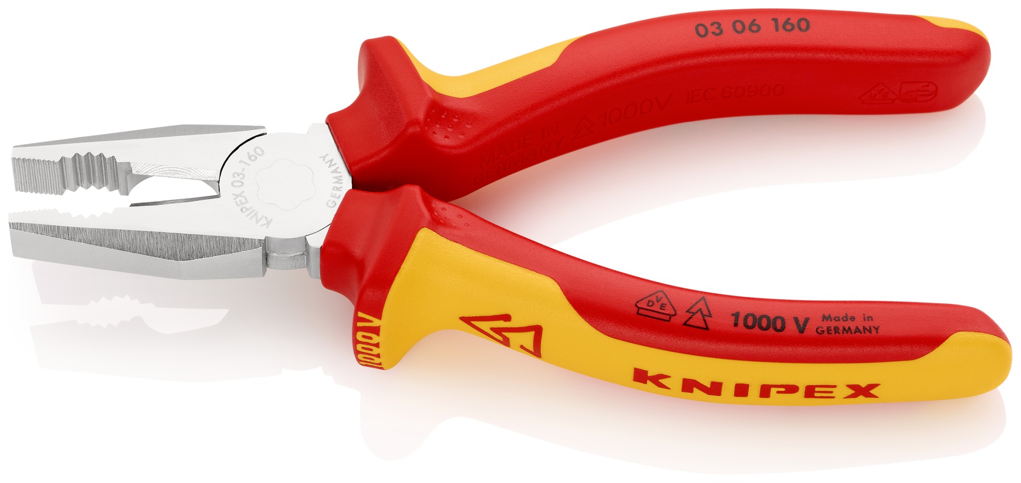 Knipex Alicate universal con mangos bicomponentes aislados 160 mm