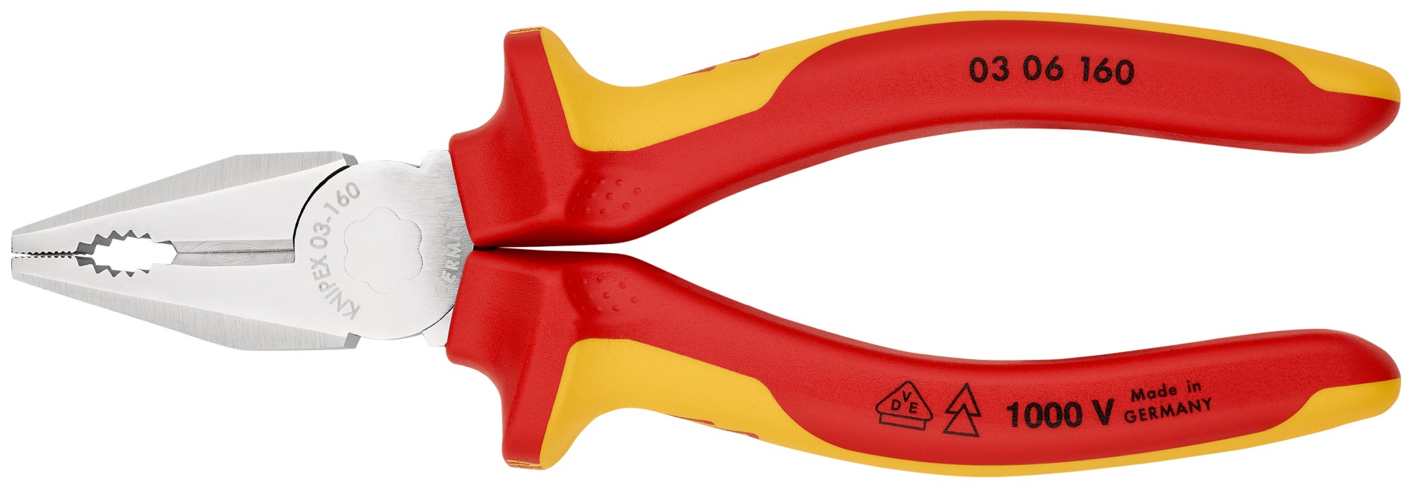 Knipex Alicate universal con mangos bicomponentes aislados 160 mm