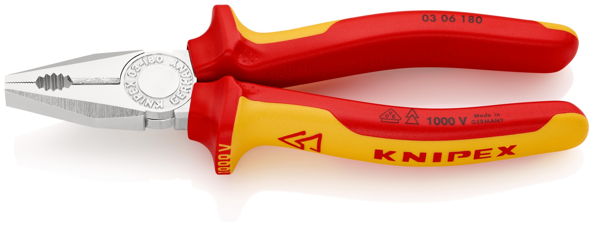 Knipex Alicate universal con mangos bicomponentes aislados 180 mm