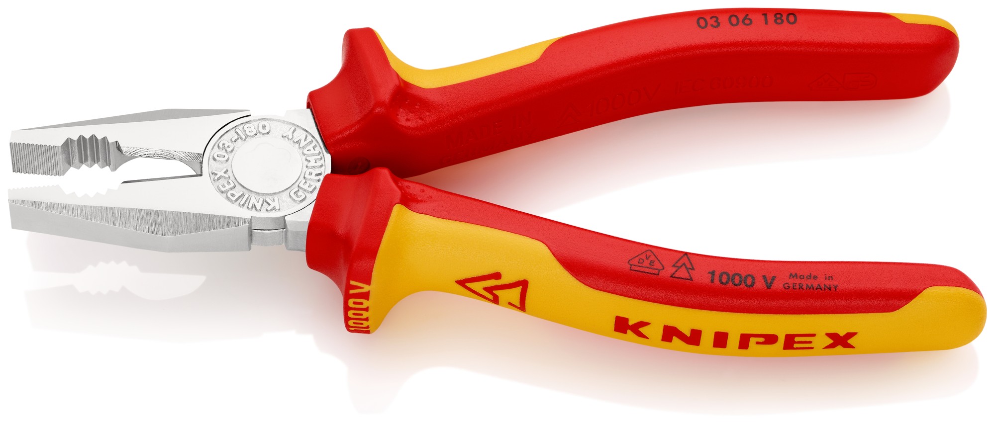 Knipex Alicate universal con mangos bicomponentes aislados 180 mm
