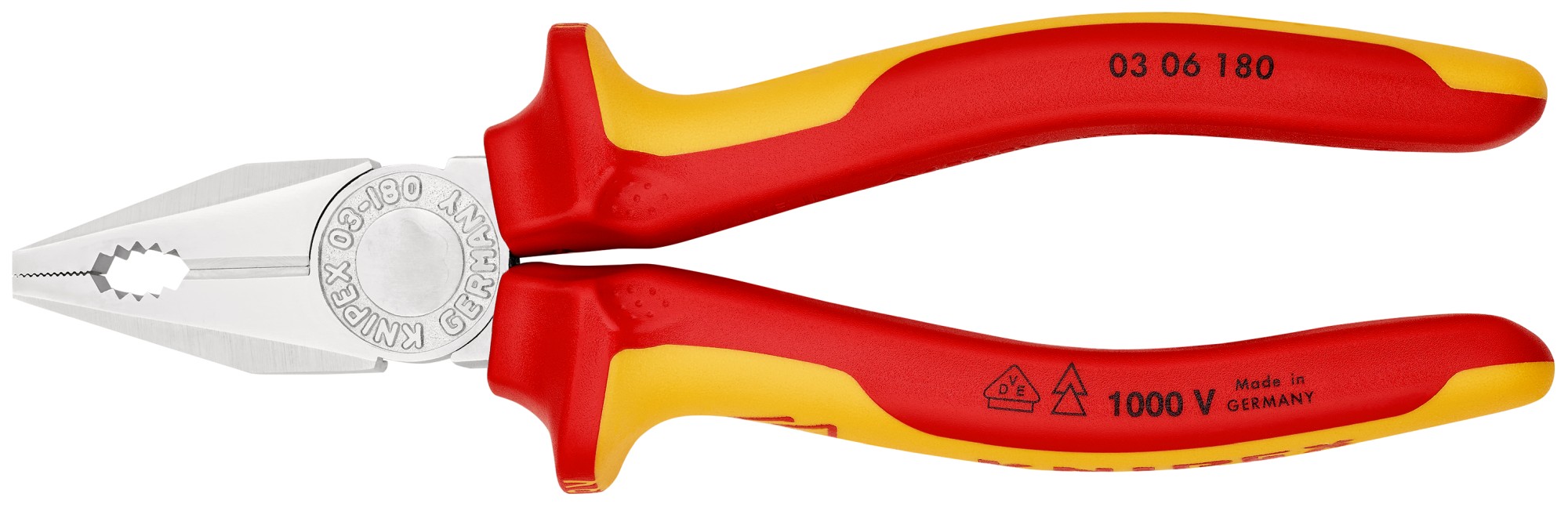 Knipex Alicate universal con mangos bicomponentes aislados 180 mm