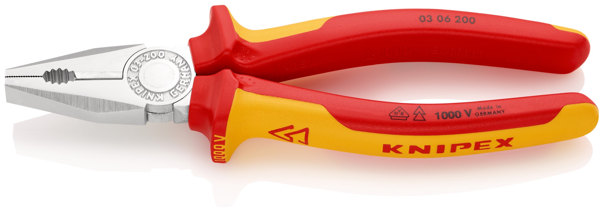 Knipex Alicate universal con mangos bicomponentes aislados 200 mm