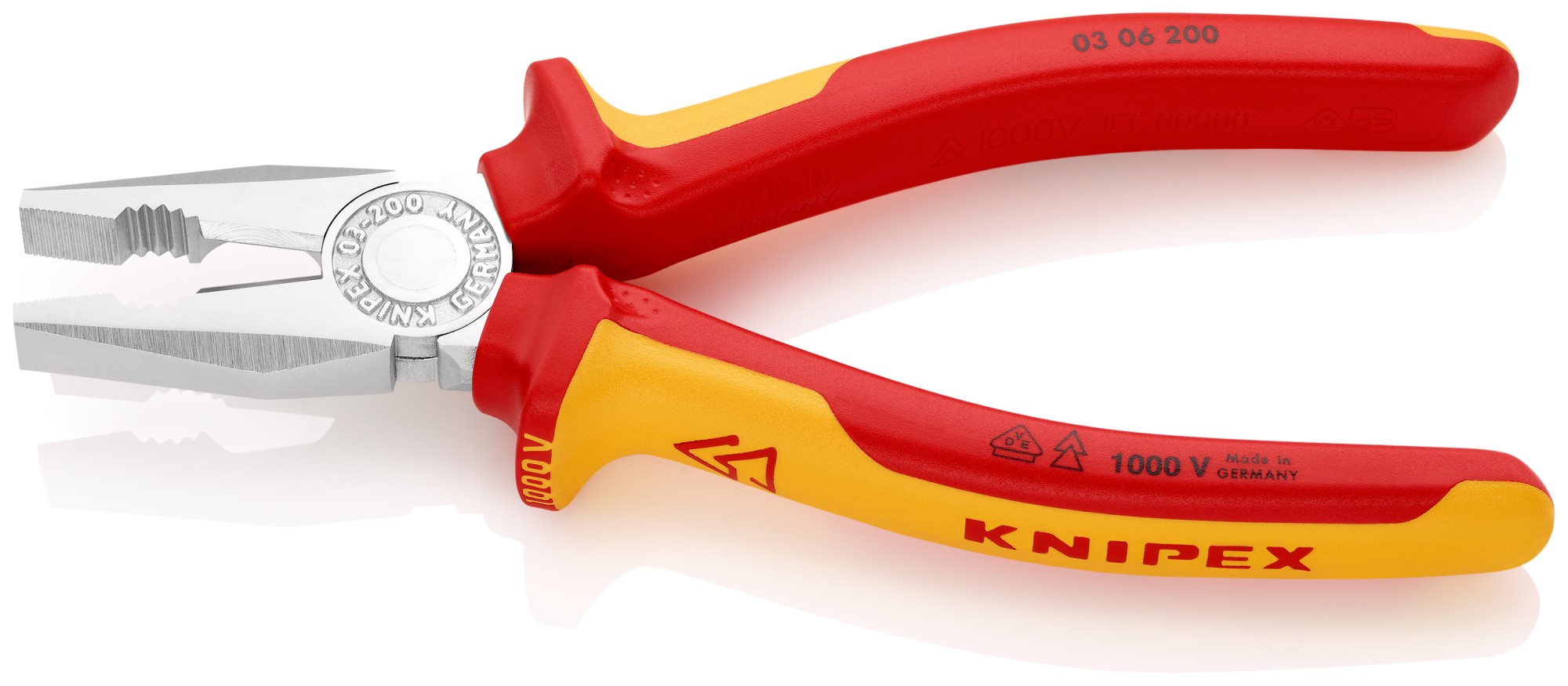 Knipex Alicate universal con mangos bicomponentes aislados 200 mm