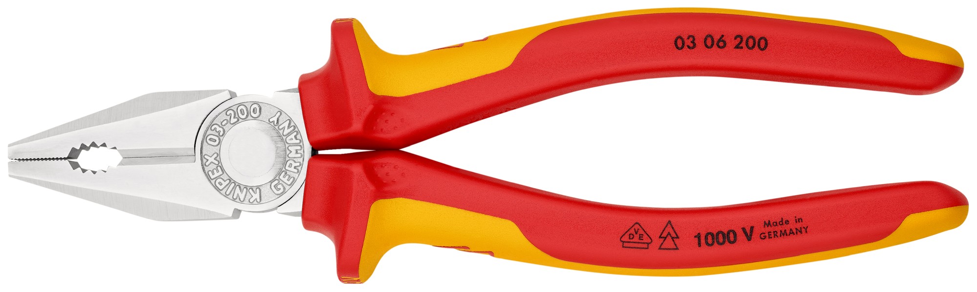 Knipex Alicate universal con mangos bicomponentes aislados 200 mm