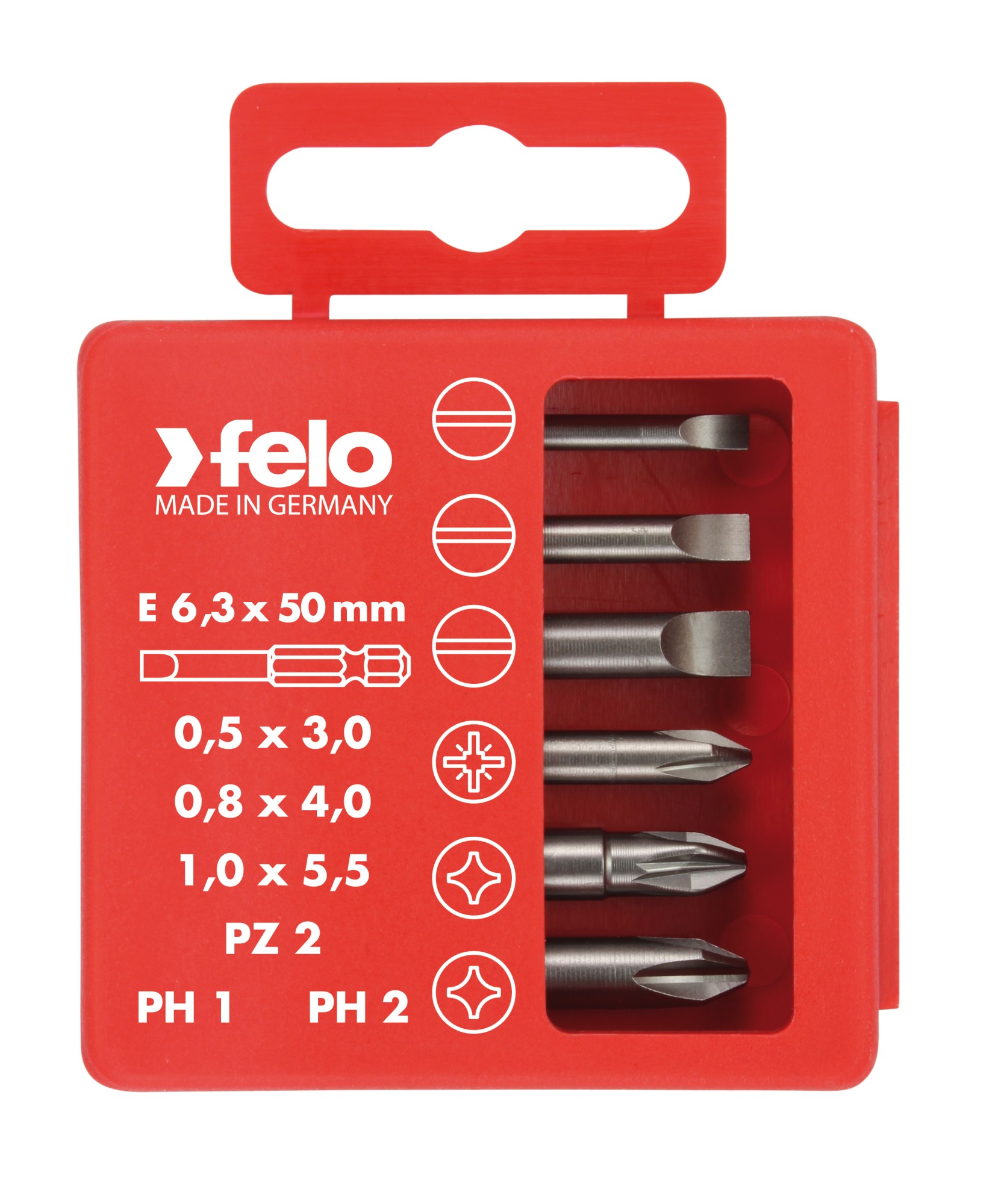 Felo Juego de puntas PROFI E6,3X50mm. 6-pcs. SL/PZ/PH