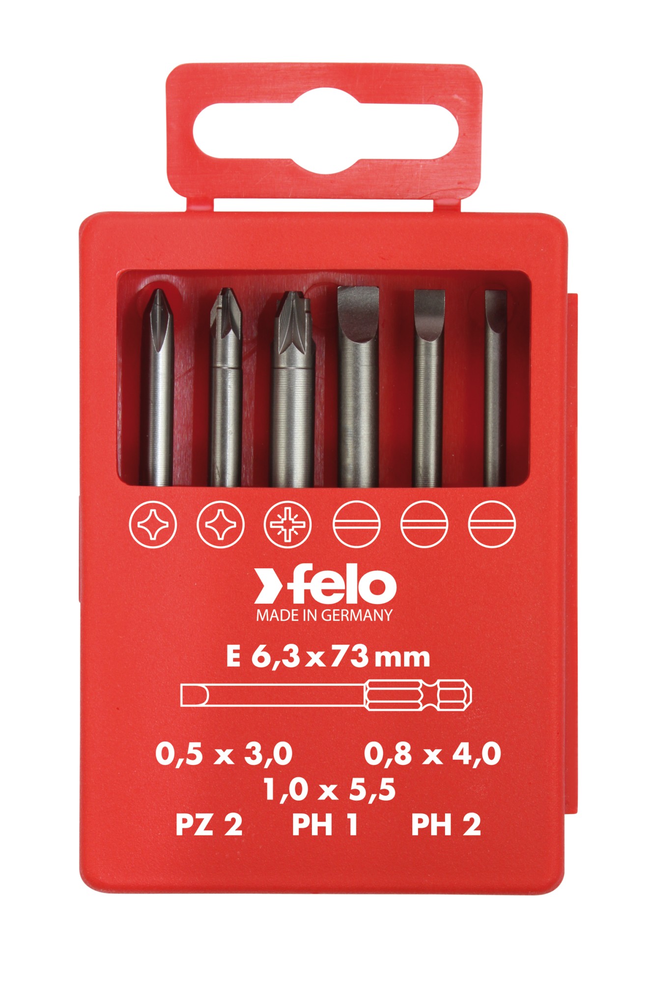 Felo Juego de puntas PROFI E6,3X73mm. 6-pcs. SL/PZ/PH