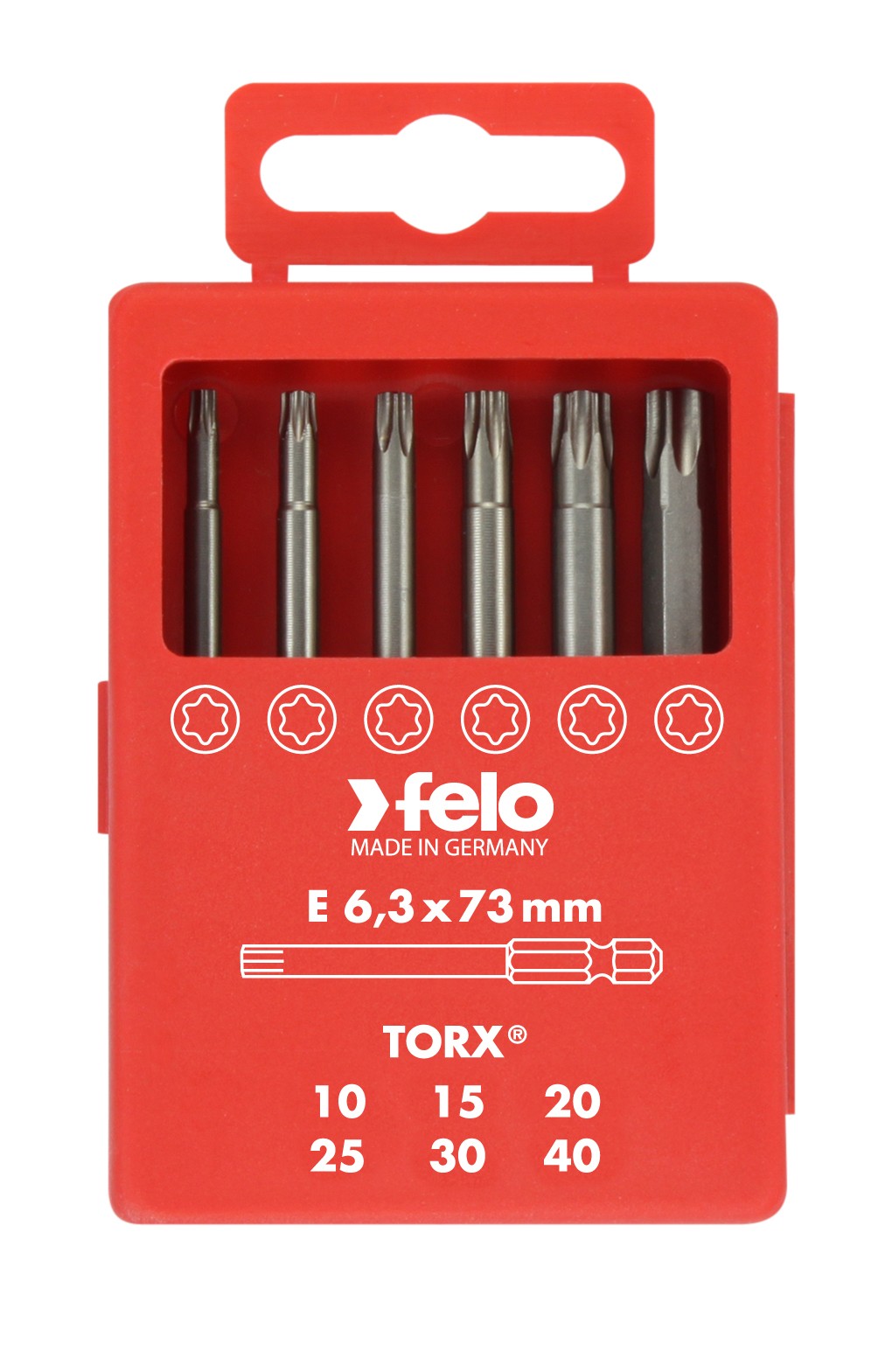 Felo Juego de puntas PROFI E6,3X73mm. 6-pcs. TORX®