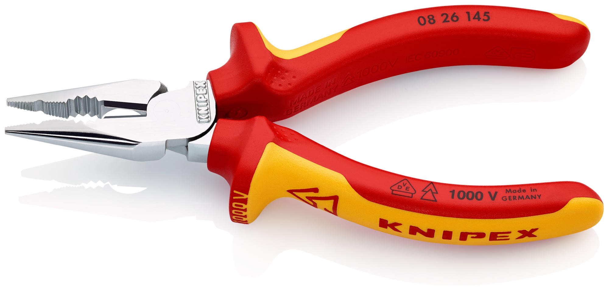 Knipex Alicate universal compactos en punta con mangos bicomponentes aislados 145 mm