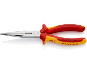 Knipex Alicate de montaje boca cigüeña (boca recta) con mangos bicomponentes aislados 200 mm