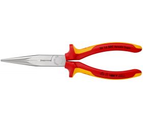 Knipex Alicate de montaje boca cigüeña (boca recta) con mangos bicomponentes aislados 200 mm