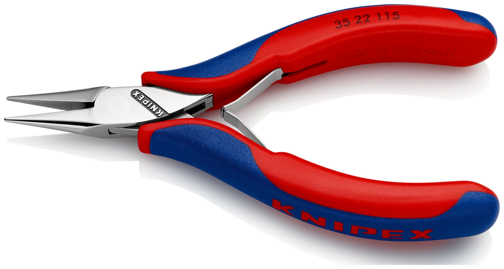 Knipex Alicate de montaje para electrónica, bocas semiredondas 115 mm