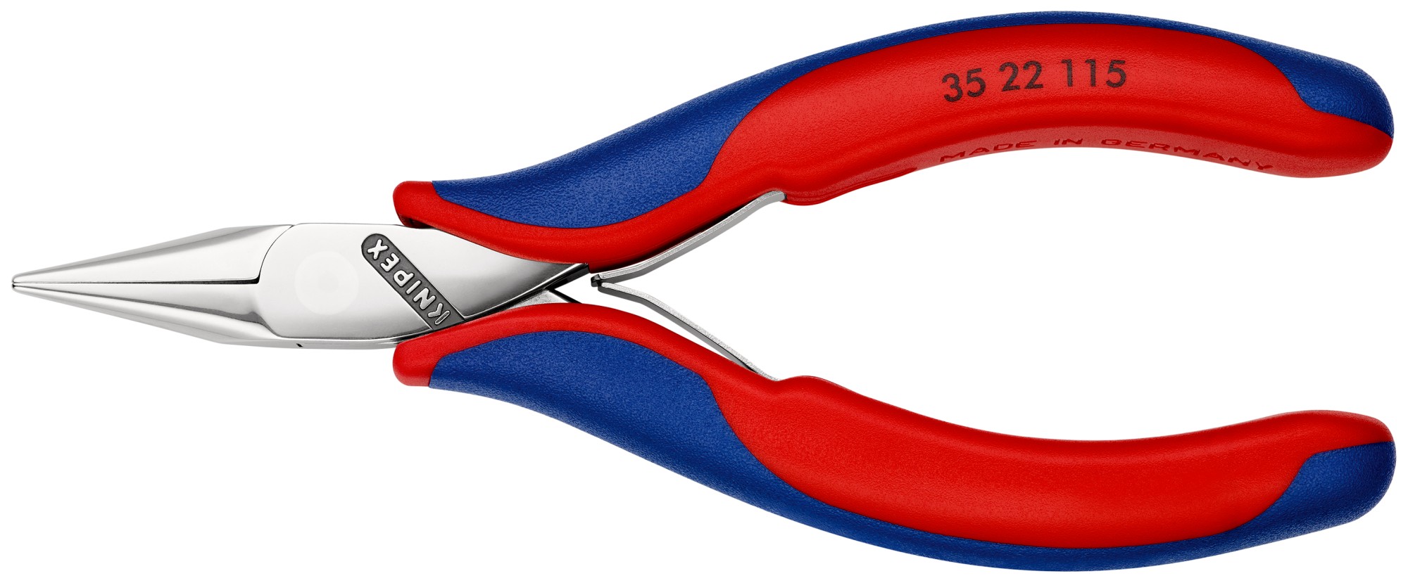 Knipex Alicate de montaje para electrónica, bocas semiredondas 115 mm
