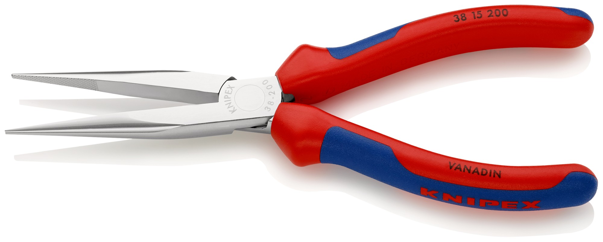 Knipex Alicate para mecánicos, bocas rectas semiredondas - con mangos bicomponentes 200 mm