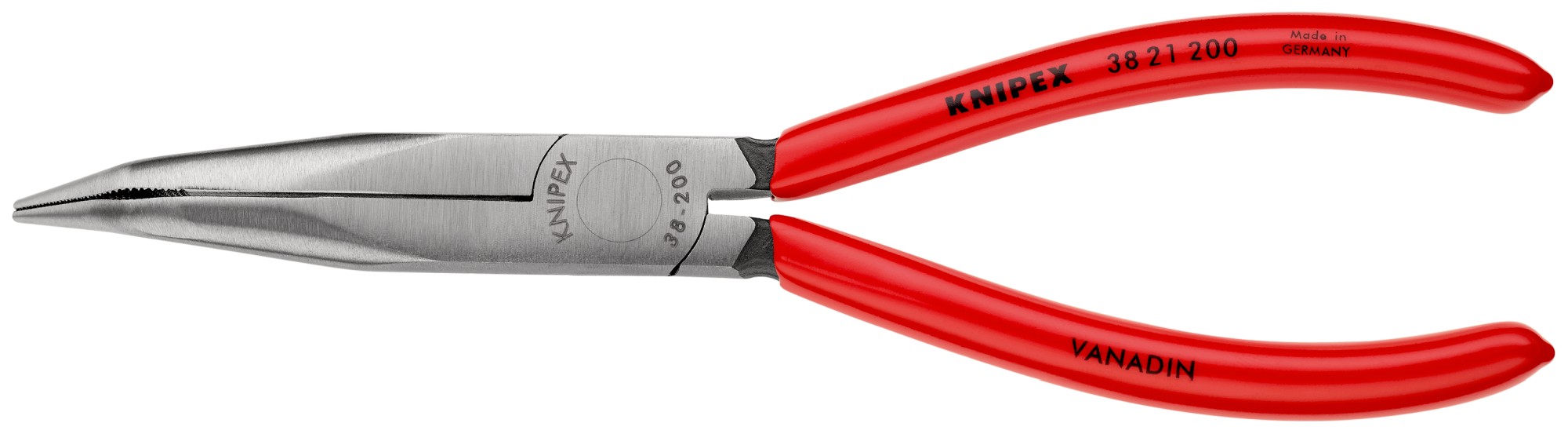 Knipex Alicate para mecánicos, bocas 40º semiredondas - con mangos recubiertos de plástico 200 mm