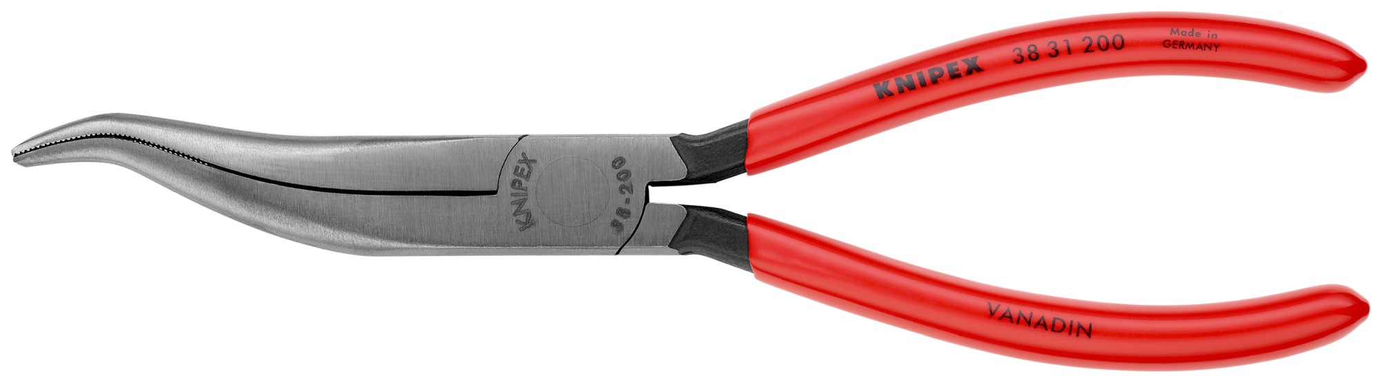 Knipex Alicate para mecánicos, bocas en forma de palomilla semiredondas - con mangos recubiertos de plástico 200 mm