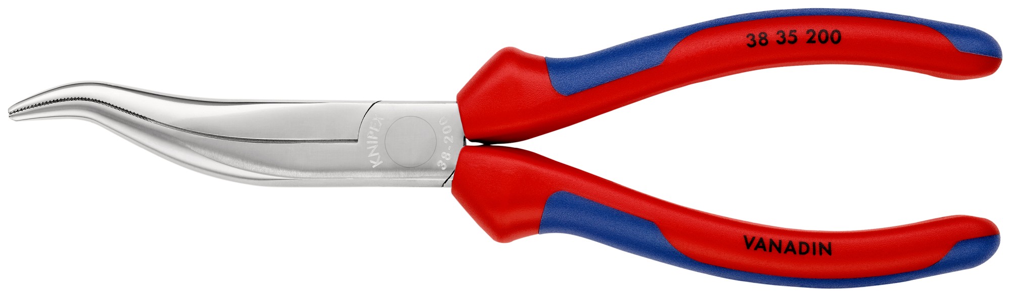 Knipex Alicate para mecánicos, bocas en forma de palomilla semiredondas - con mangos bicomponentes 200 mm