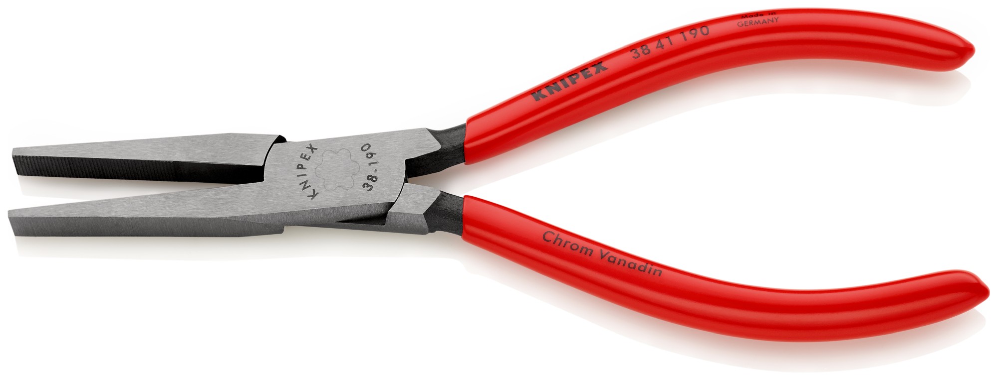 Knipex Alicate para mecánicos, bocas rectas planas 190 mm