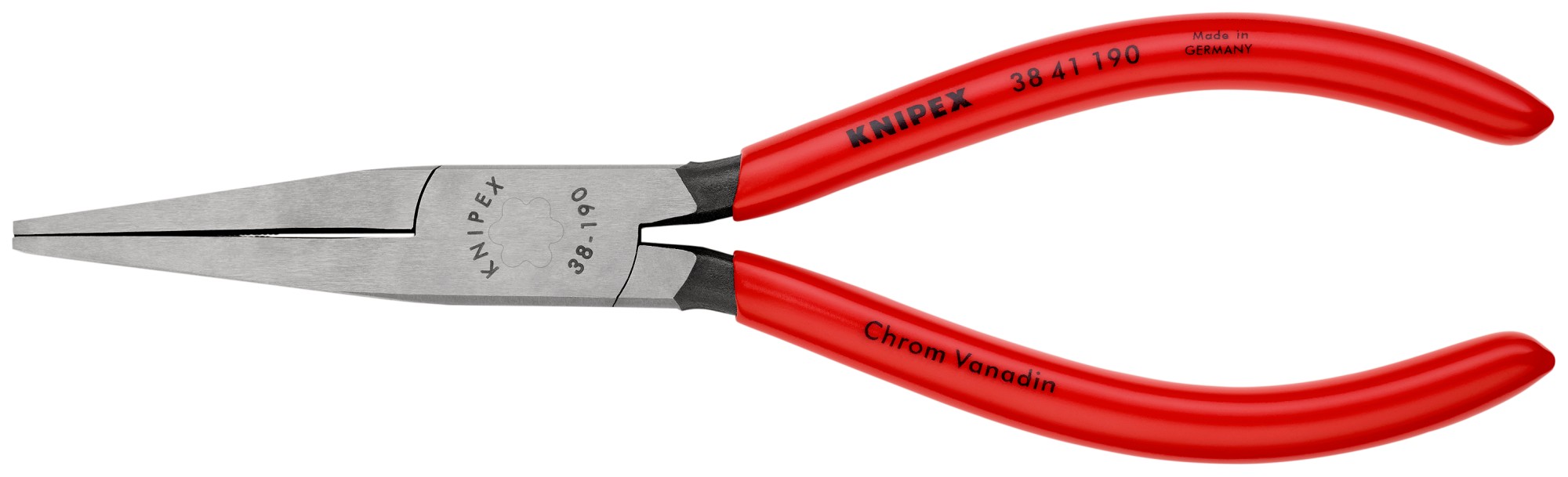 Knipex Alicate para mecánicos, bocas rectas planas 190 mm