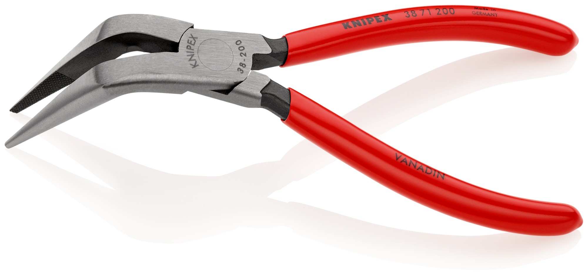 Knipex Alicate para mecánicos, bocas 70º semiredondas 200 mm