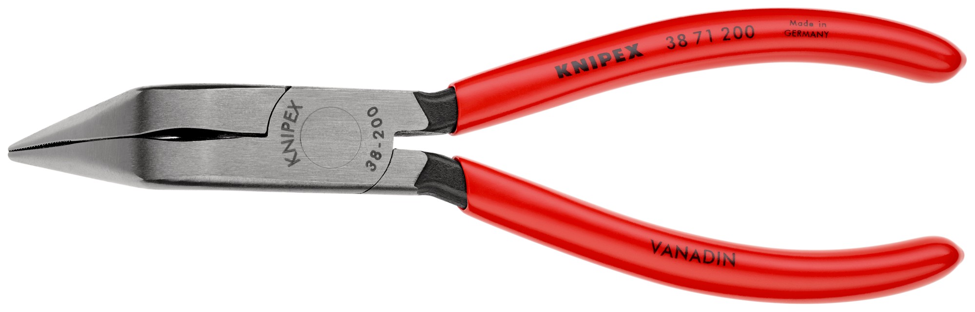 Knipex Alicate para mecánicos, bocas 70º semiredondas 200 mm