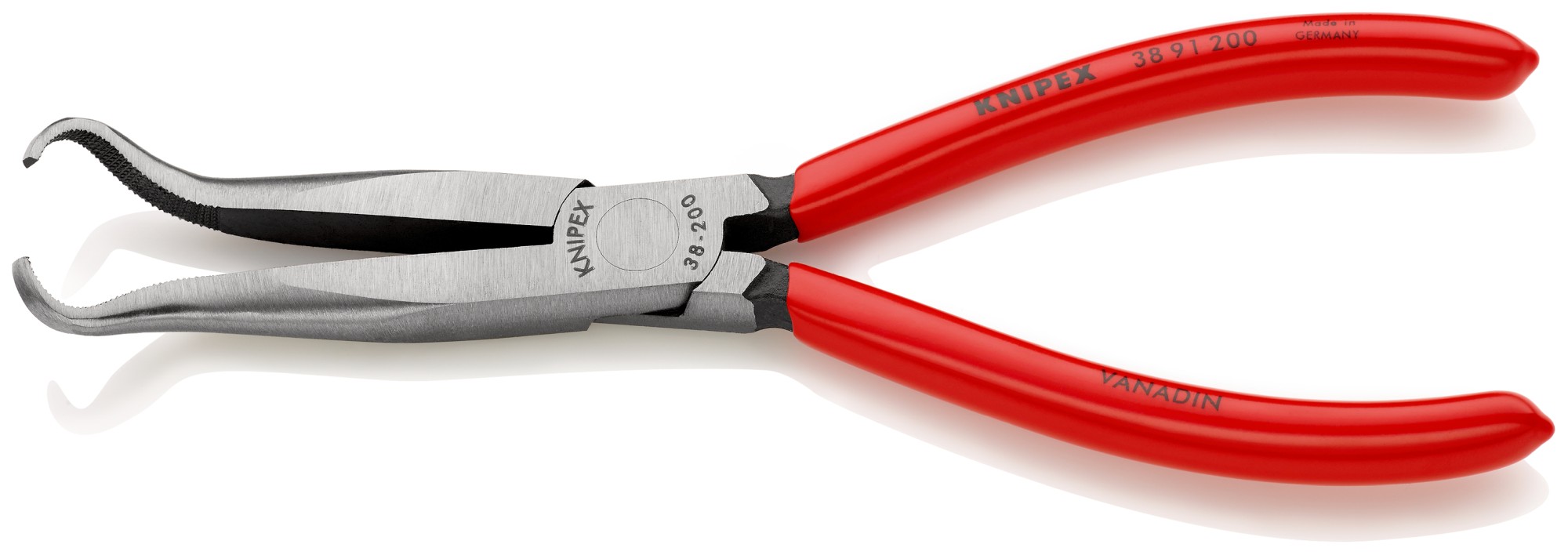 Knipex Alicate para mecánicos, bocas 45º semiredondas para extraer bujías - con mangos recubiertos de plástico 200 mm