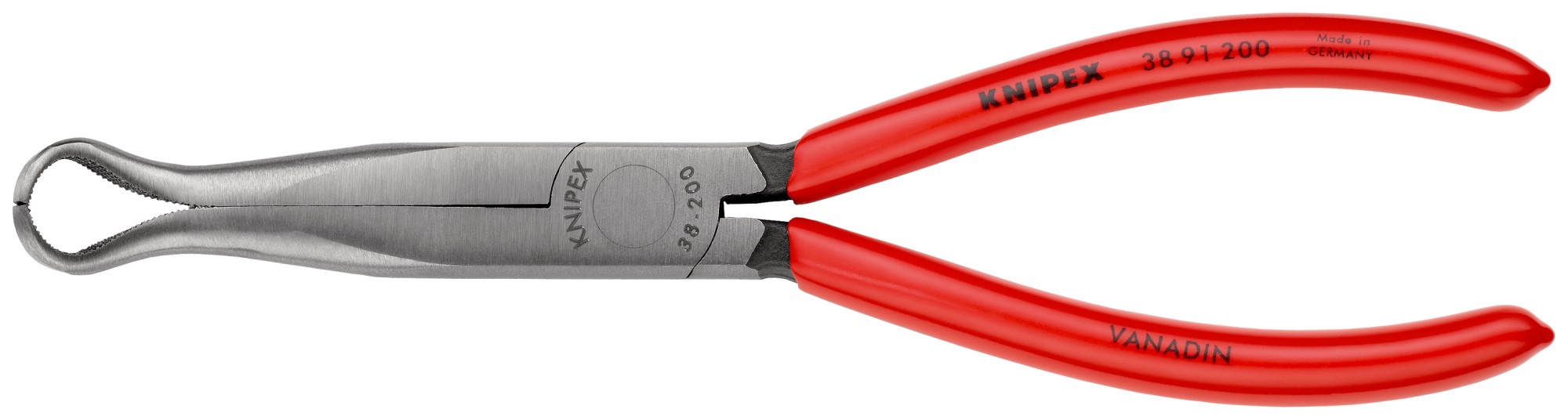 Knipex Alicate para mecánicos, bocas 45º semiredondas para extraer bujías - con mangos recubiertos de plástico 200 mm