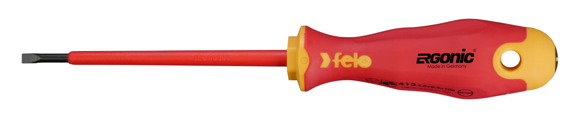 Felo Destornillador aislado ERGONIC punta plana SL 4,0 x 0,8