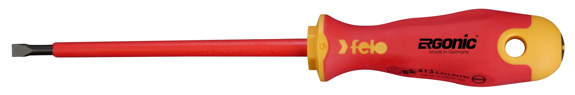 Felo Destornillador aislado ERGONIC punta plana SL 5,5 x 1,0