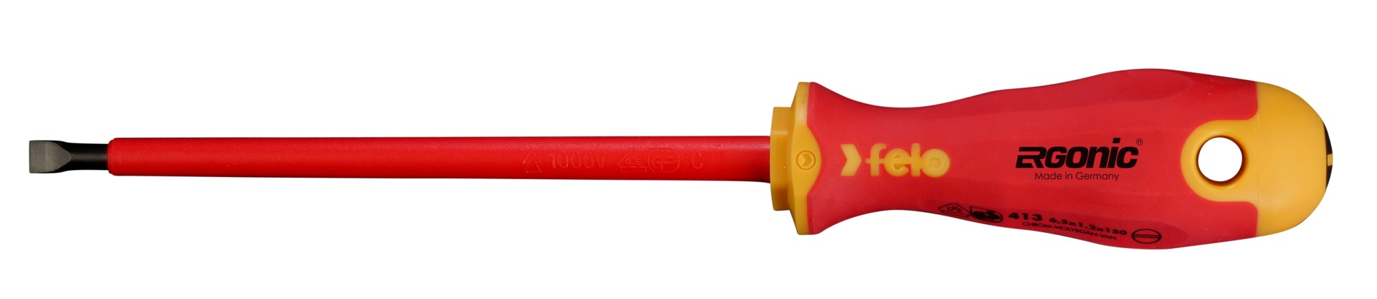 Felo Destornillador aislado ERGONIC punta plana SL 6,5 x 1,2