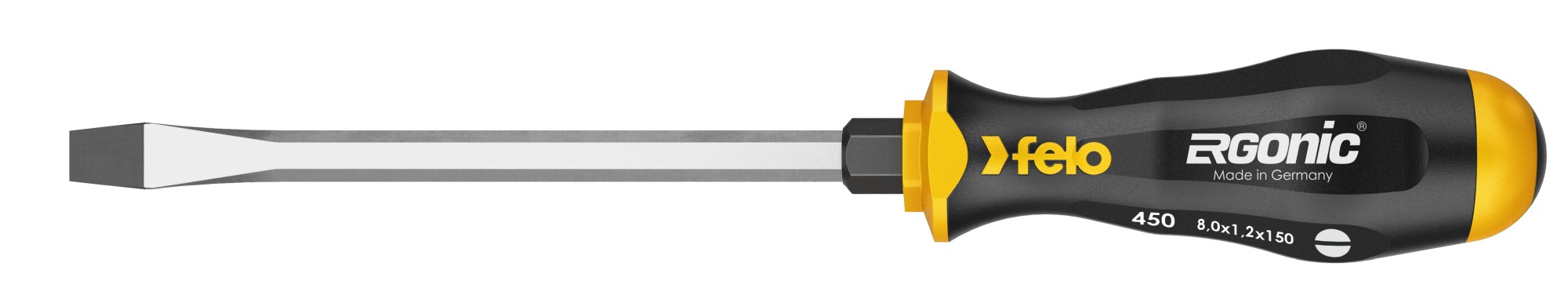 Felo Destornillador varilla pasante ERGONIC punta plana SL 8,0 x 1,2