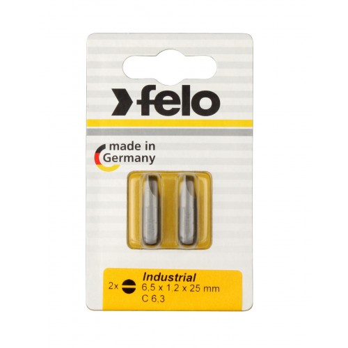 Felo Blister 2 puntas atornillador planas Industry C6,3x25mm.