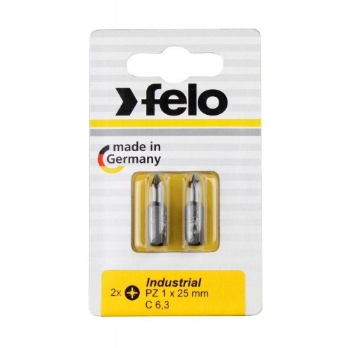 Felo Blister 2 puntas atornillador Pozidriv (PZ) Industry C6,3x25mm. PZ 1