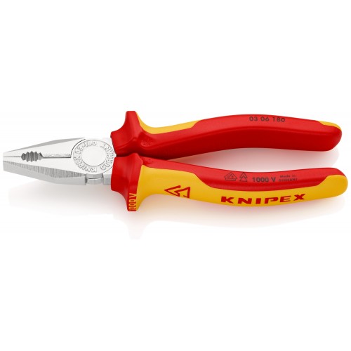 Knipex Alicate universal con mangos bicomponentes aislados 180 mm