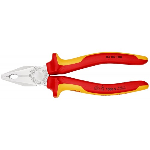 Knipex Alicate universal con mangos bicomponentes aislados 180 mm