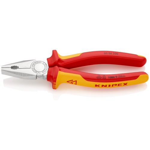 Knipex Alicate universal con mangos bicomponentes aislados 200 mm