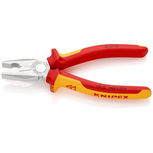 Knipex Alicate universal con mangos bicomponentes aislados 200 mm